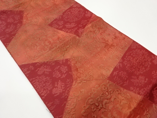 JAPANESE NAGOYA OBI / WOVEN FLOWER ARABESQUE